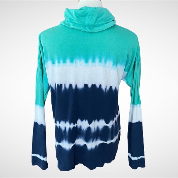 Chaps Sport 100% Cotton Sweatshirt Funnelneck Tie Dye - Picture 3 of 9